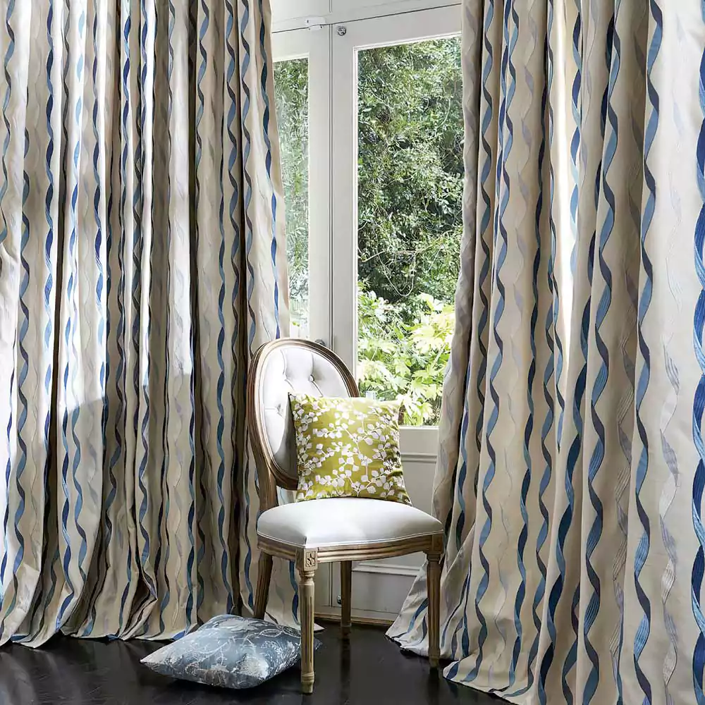 Ribbon Blue Curtains Abudhabi